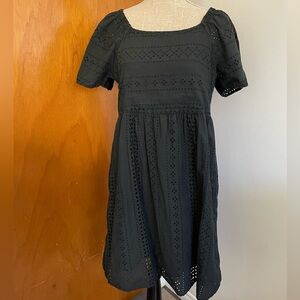 Valentina Naldi -black eyelet mini dress, medium